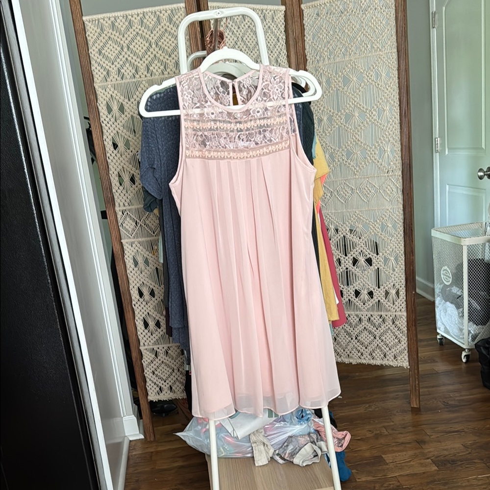 BCBGeneration Light Pink Lace Formal Kids Dress